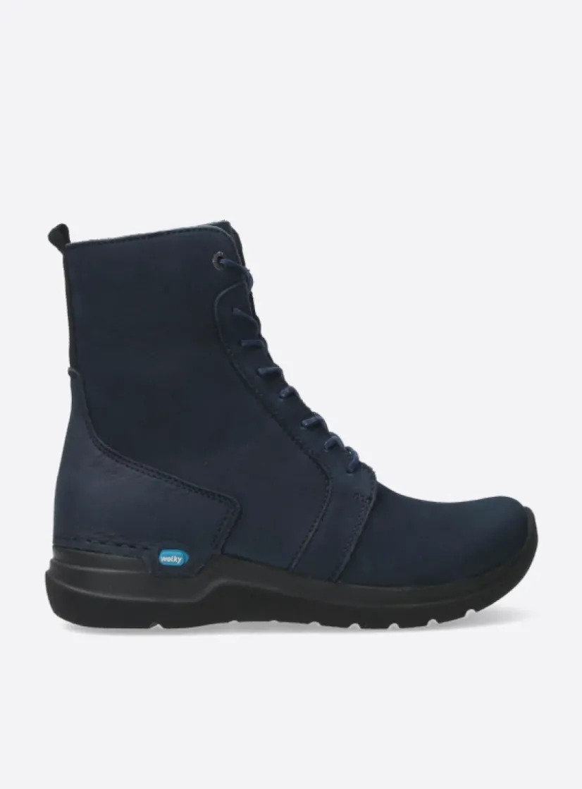 Wolky Viper HV - denim blauw nubuck<DAMES Hoge Veterschoenen|Veterlaarzen