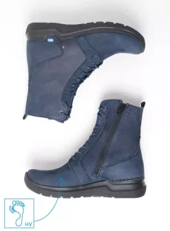 Wolky Viper HV - denim blauw nubuck<DAMES Hoge Veterschoenen|Veterlaarzen