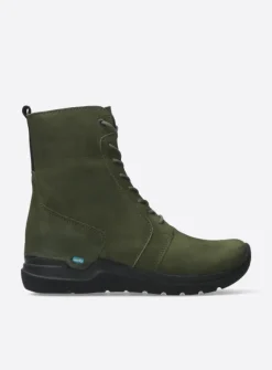Wolky Viper HV - pesto groen nubuck<DAMES Hoge Veterschoenen|Veterlaarzen