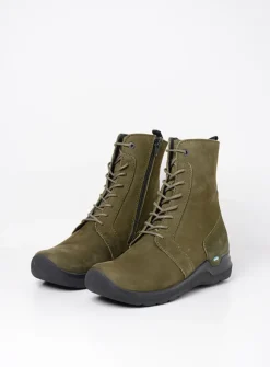 Wolky Viper HV - pesto groen nubuck<DAMES Hoge Veterschoenen|Veterlaarzen