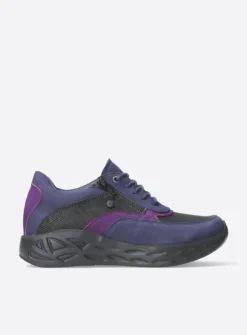 Wolky Vitality S2F - paars combi stretch leer<DAMES Lage Veterschoenen|Wandelschoenen