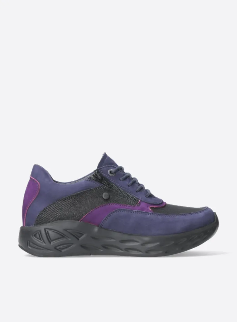 Wolky Vitality S2F - paars combi stretch leer<DAMES Lage Veterschoenen|Wandelschoenen