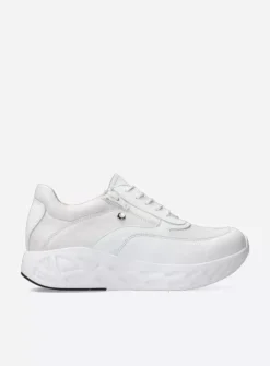 Wolky Vitality S2F - wit/gebroken combi stretch leer<DAMES Lage Veterschoenen|Wandelschoenen