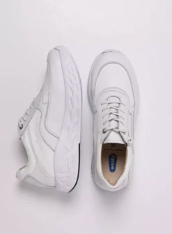 Wolky Vitality S2F - wit/gebroken combi stretch leer<DAMES Lage Veterschoenen|Wandelschoenen