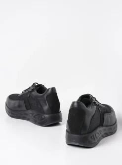 Wolky Vitality S2F - zwart combi stretchleer<DAMES Lage Veterschoenen|Wandelschoenen
