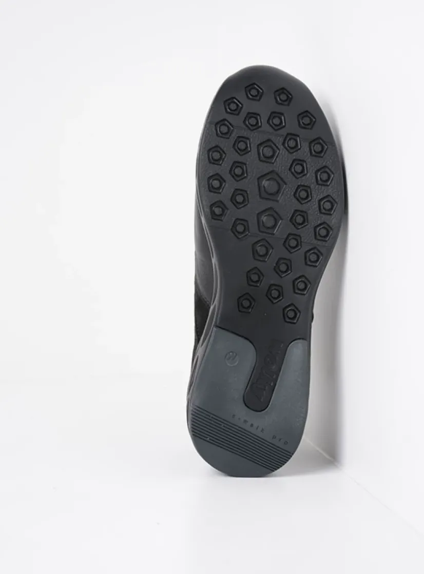 Wolky Vitality S2F - zwart combi stretchleer<DAMES Lage Veterschoenen|Wandelschoenen