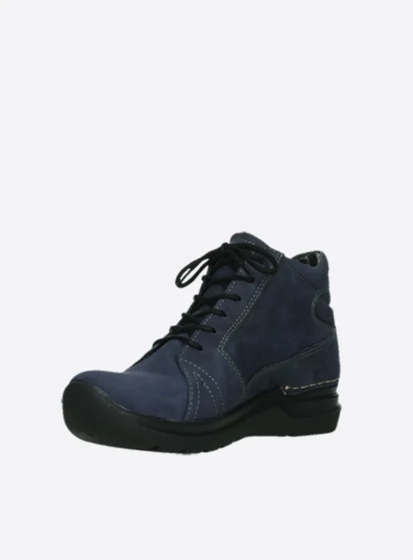 Wolky Why - paars nubuck<DAMES Hoge Veterschoenen|Wandelschoenen
