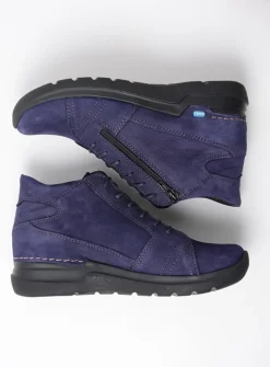 Wolky Why - paars nubuck<DAMES Hoge Veterschoenen|Wandelschoenen
