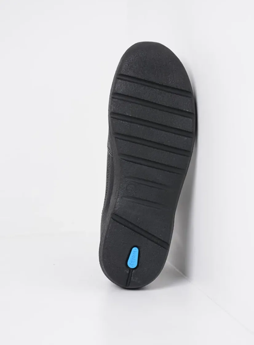 Wolky Why - zwart leer<DAMES Wandelschoenen|Hoge Veterschoenen