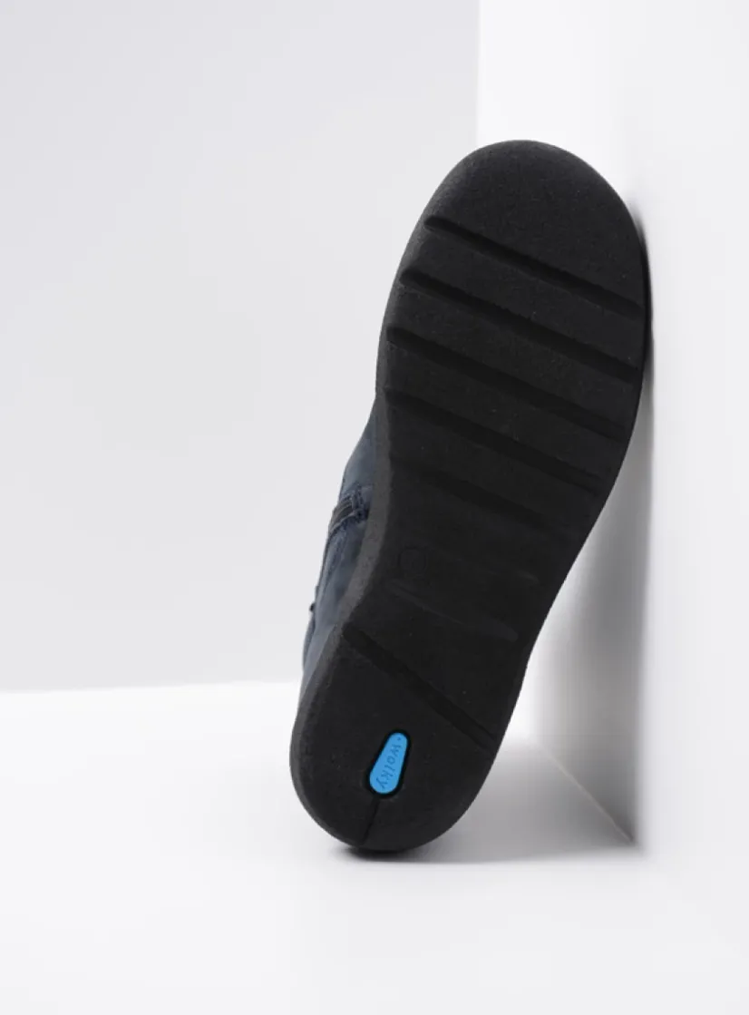 Wolky Whynot - blauw nubuck<DAMES Hoge Veterschoenen|Wandelschoenen