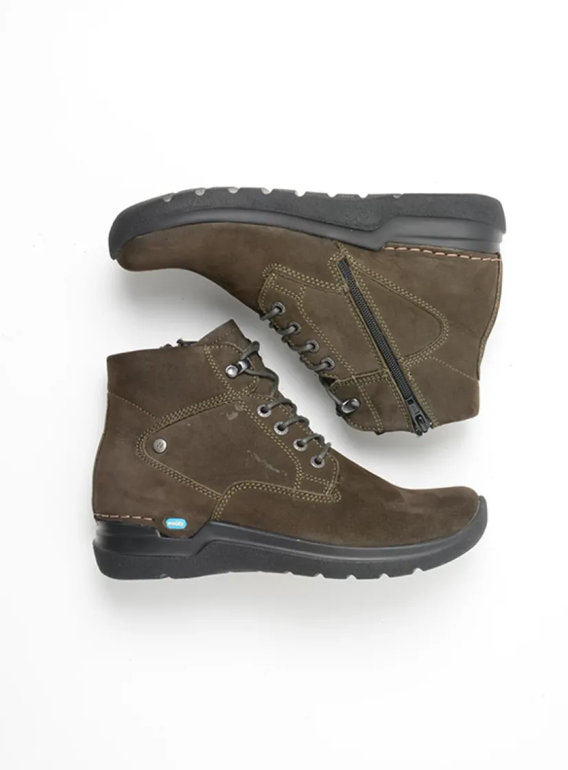 Wolky Whynot - cactus nubuck<DAMES Hoge Veterschoenen|Wandelschoenen