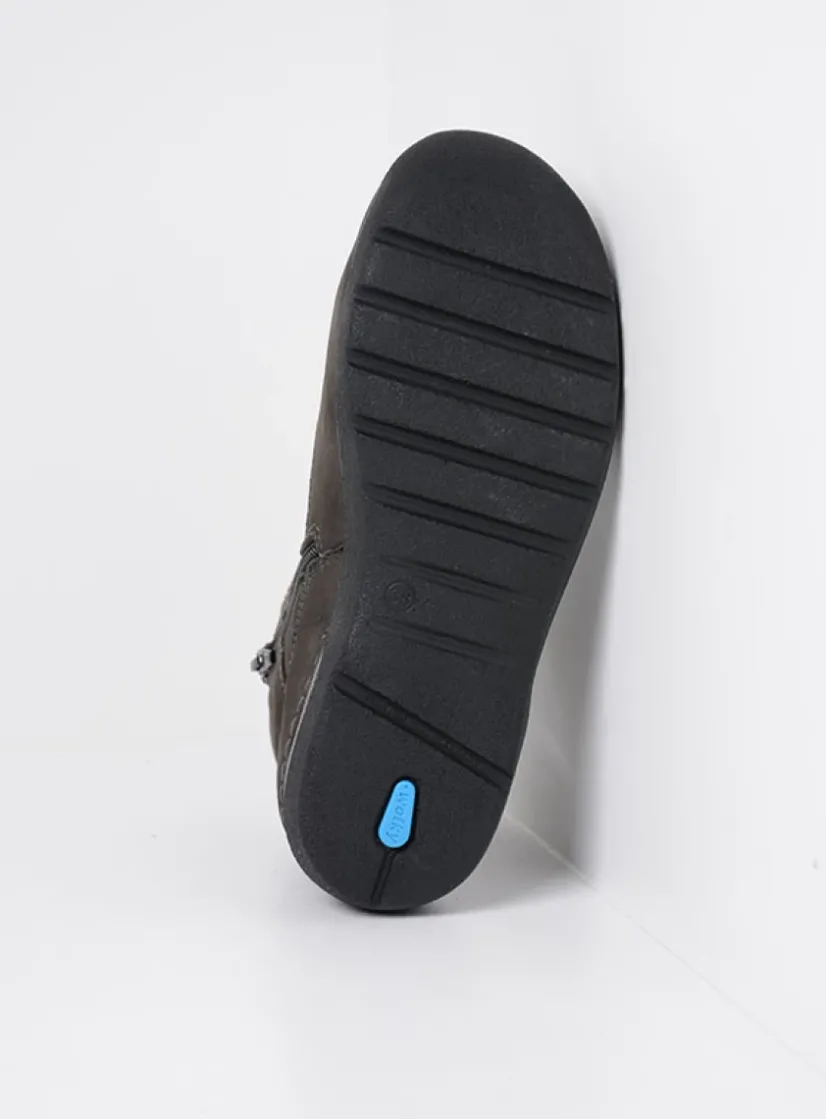 Wolky Whynot HV - asfalt nubuck<DAMES Hoge Veterschoenen|Wandelschoenen