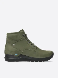 Wolky Whynot HV - pesto groen nubuck<DAMES Hoge Veterschoenen|Wandelschoenen