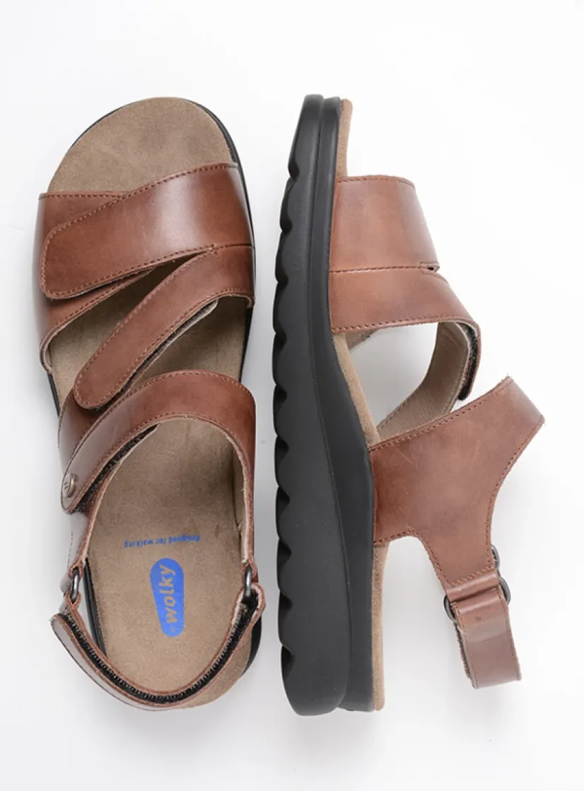 Wolky Yard - cognac leer<DAMES Sandalen