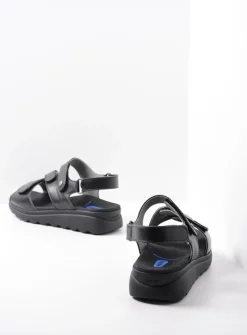 Wolky Yard - zwart leer<DAMES Sandalen