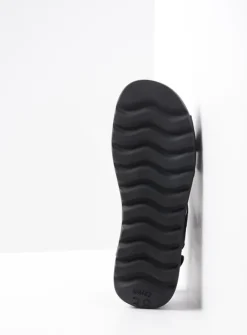 Wolky Yard - zwart leer<DAMES Sandalen