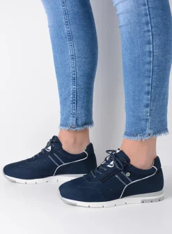 Wolky Yell XW - denim nubuck<DAMES Sneakers|Lage Veterschoenen