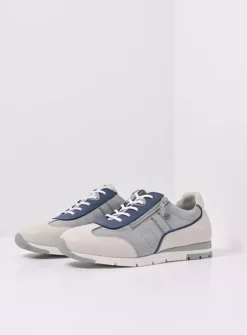 Wolky Yell XW - gebroken wit/denim leer<DAMES Lage Veterschoenen|Sneakers