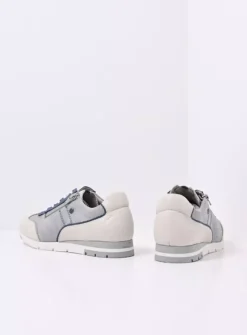 Wolky Yell XW - gebroken wit/denim leer<DAMES Lage Veterschoenen|Sneakers