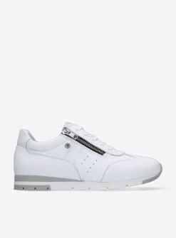 Wolky Yell XW - wit leer<DAMES Lage Veterschoenen|Sneakers