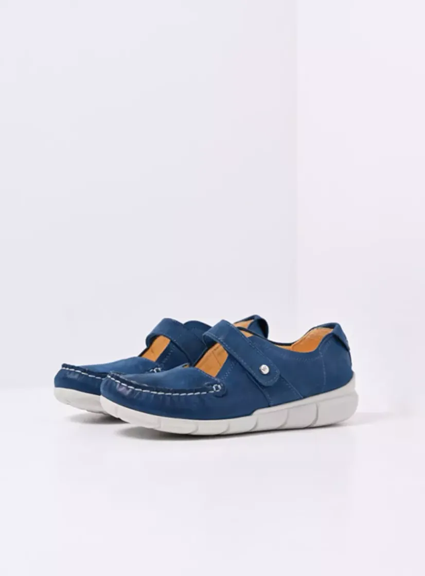 Wolky Yukon - blauw effectleer<DAMES Bandschoenen