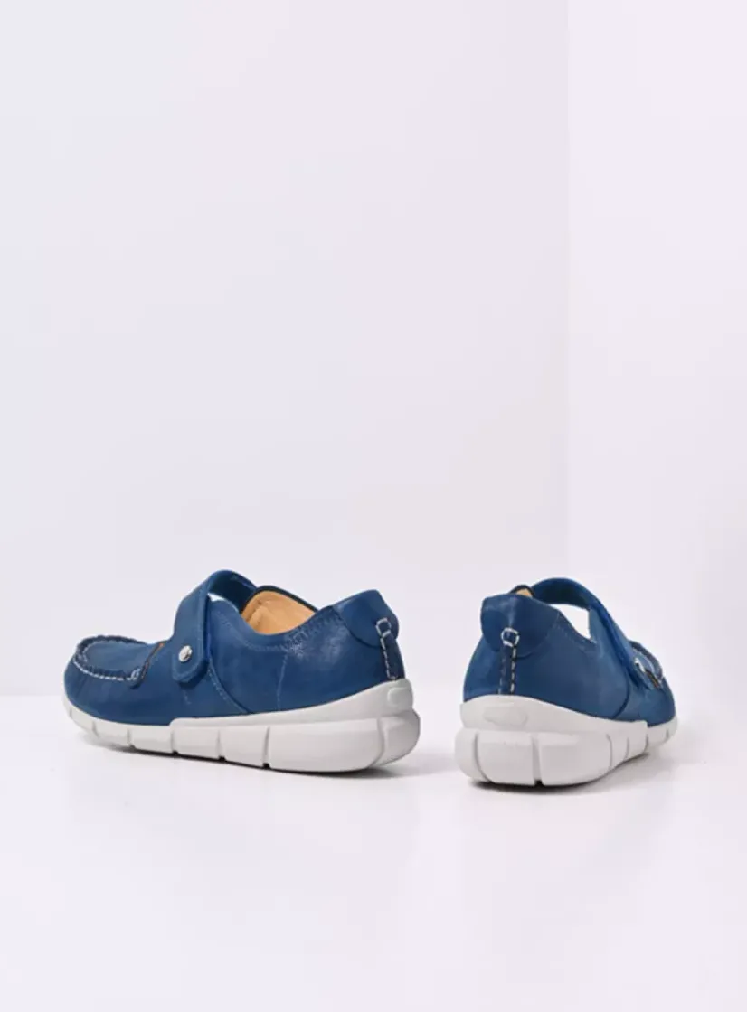Wolky Yukon - blauw effectleer<DAMES Bandschoenen