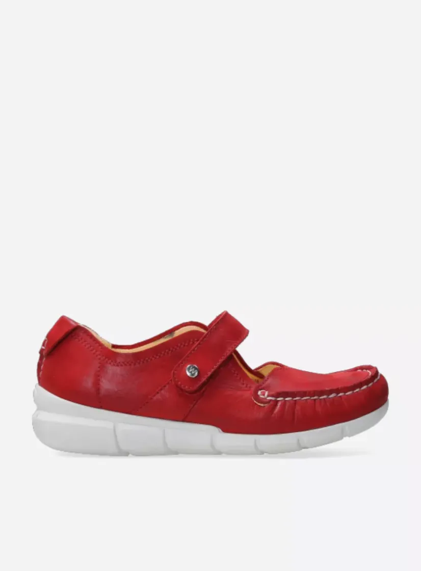 Wolky Yukon - rood effectleer<DAMES Bandschoenen