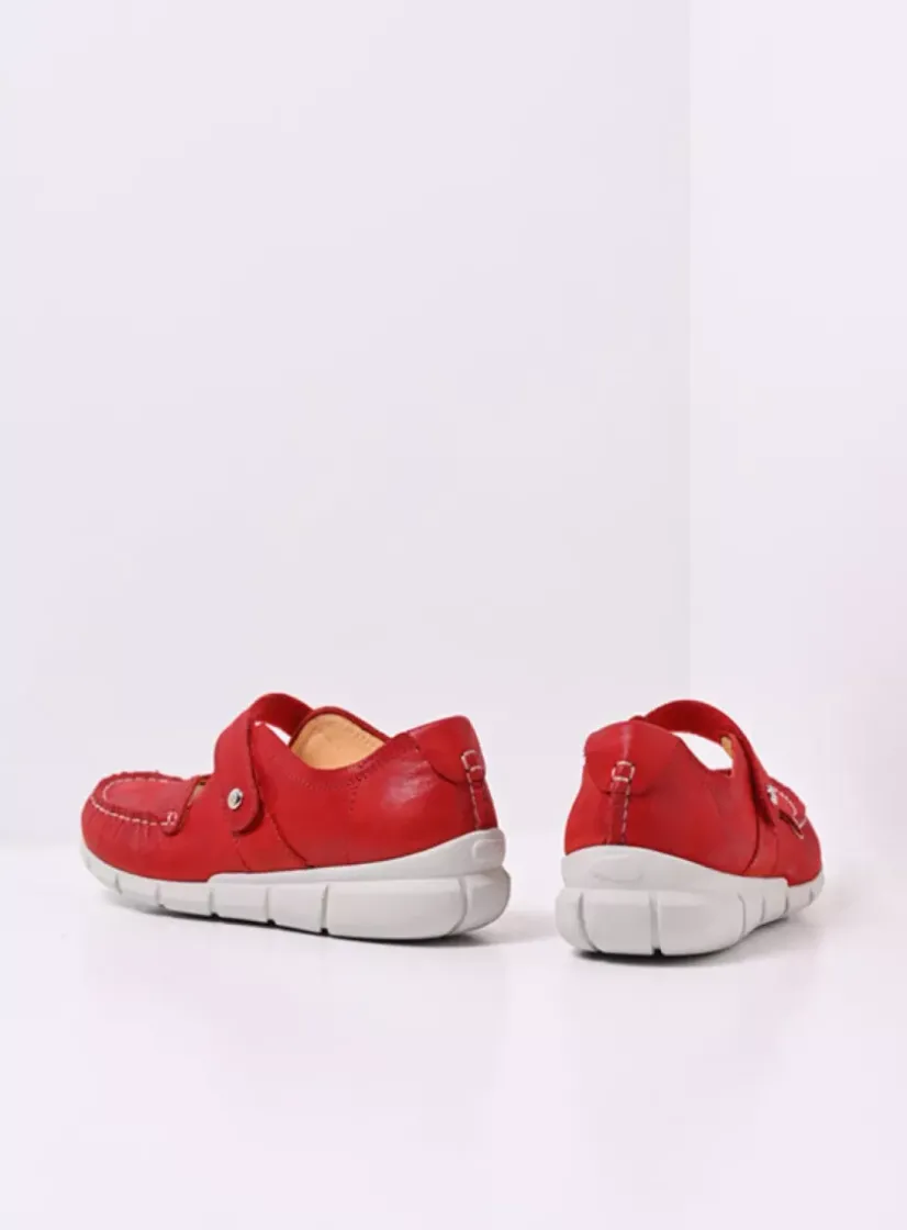 Wolky Yukon - rood effectleer<DAMES Bandschoenen
