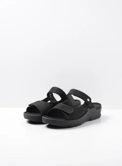 Wolky Zaandam - zwart nubuck<DAMES Slippers