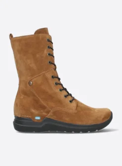 Wolky Zigzag - cognac suede<DAMES Hoge Veterschoenen|Veterlaarzen
