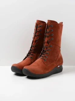 Wolky Zigzag - terra suede<DAMES Hoge Veterschoenen|Veterlaarzen