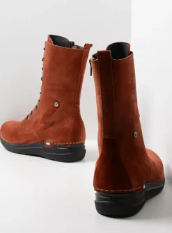 Wolky Zigzag - terra suede<DAMES Hoge Veterschoenen|Veterlaarzen